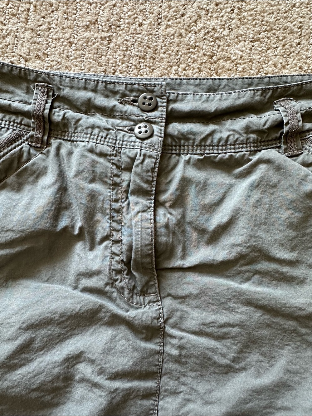 Reitmans Y2K Olive Green Cargo Mini Skort Utility Gorpcore Chic Size 8P - Picture 3 of 10